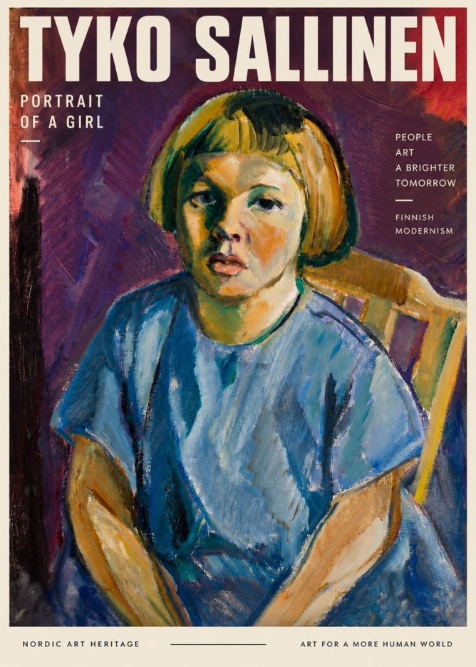 Tyko Sallinen Portrait of a Girl I No3 - Póster