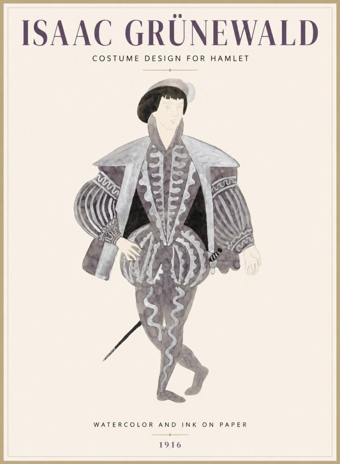 Isaac Grünewald Costume Design for Hamlet No1 - Póster