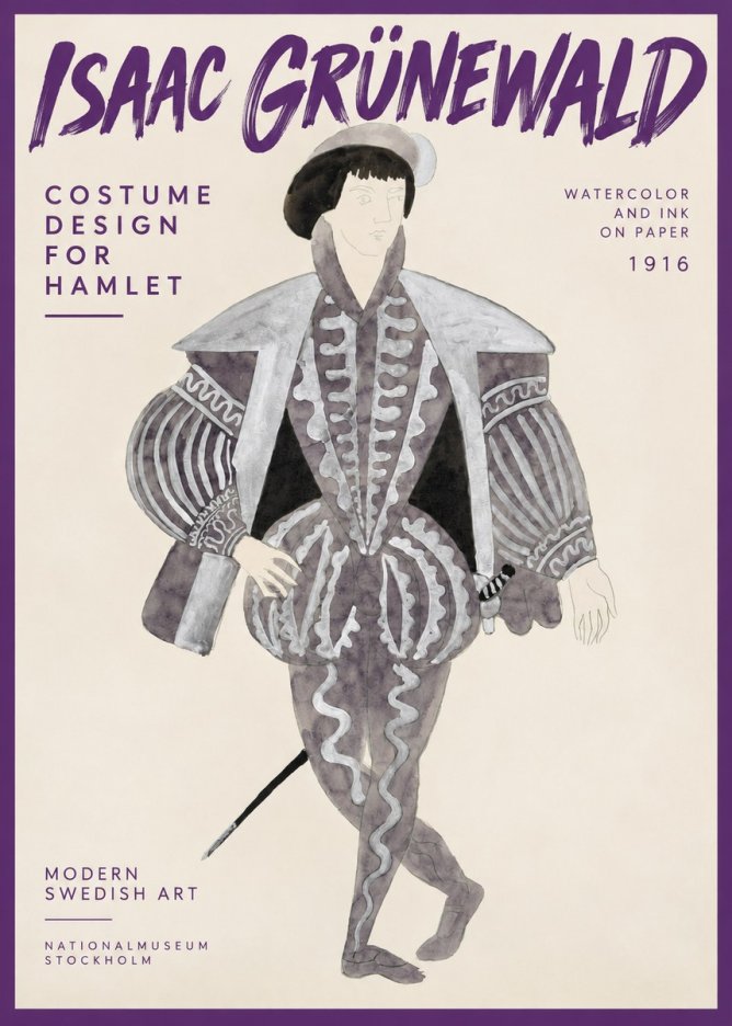 Isaac Grünewald Costume Design for Hamlet No2 - Póster