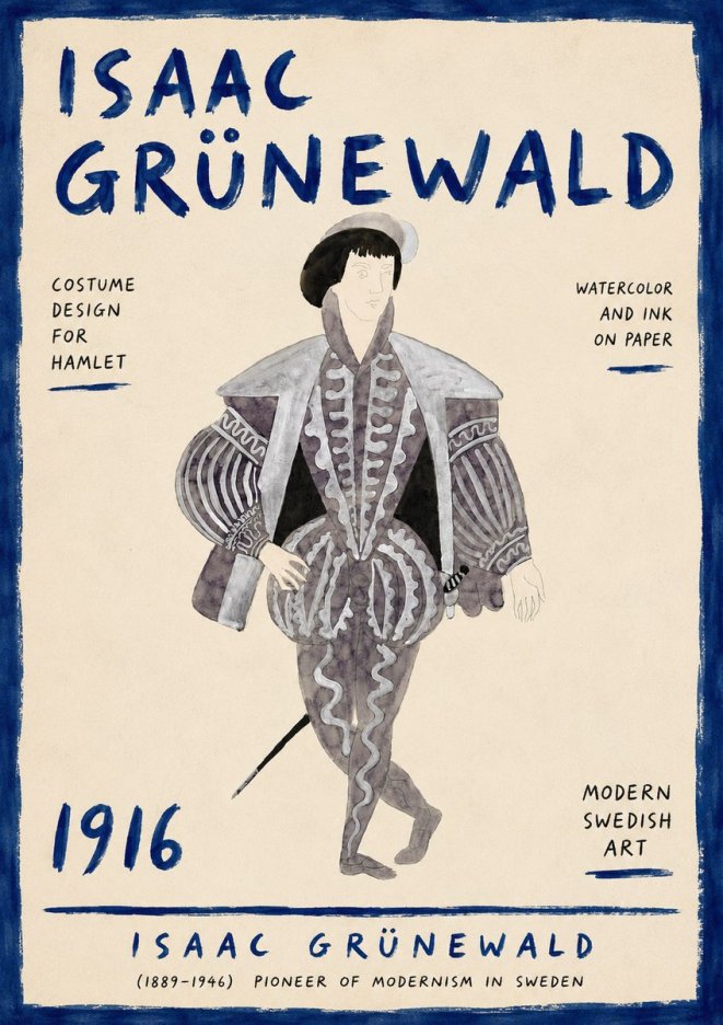Isaac Grünewald Costume Design for Hamlet No6 - Póster