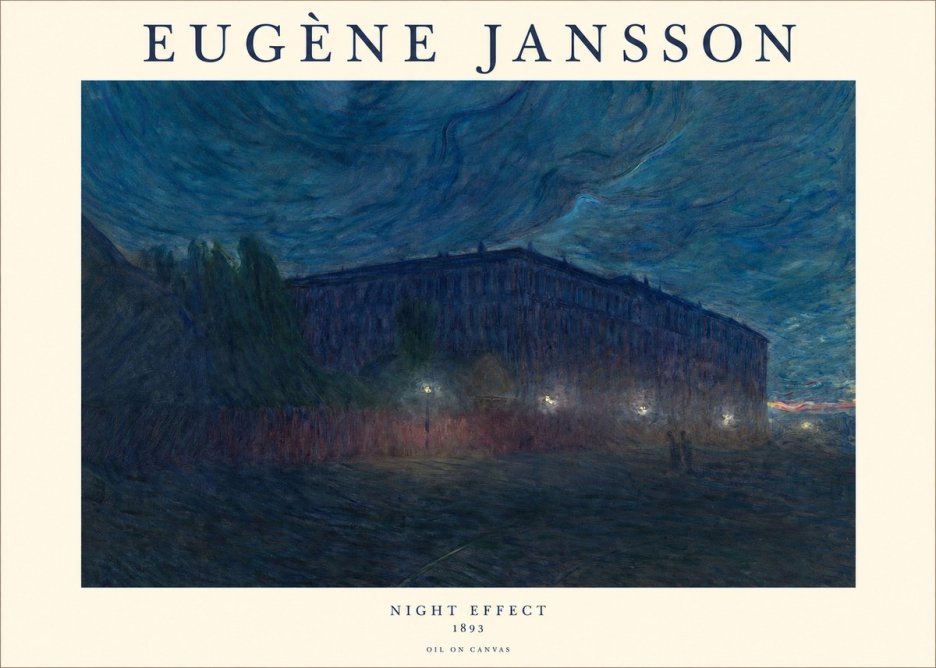 Eugène Jansson Night Effect No1 - Póster