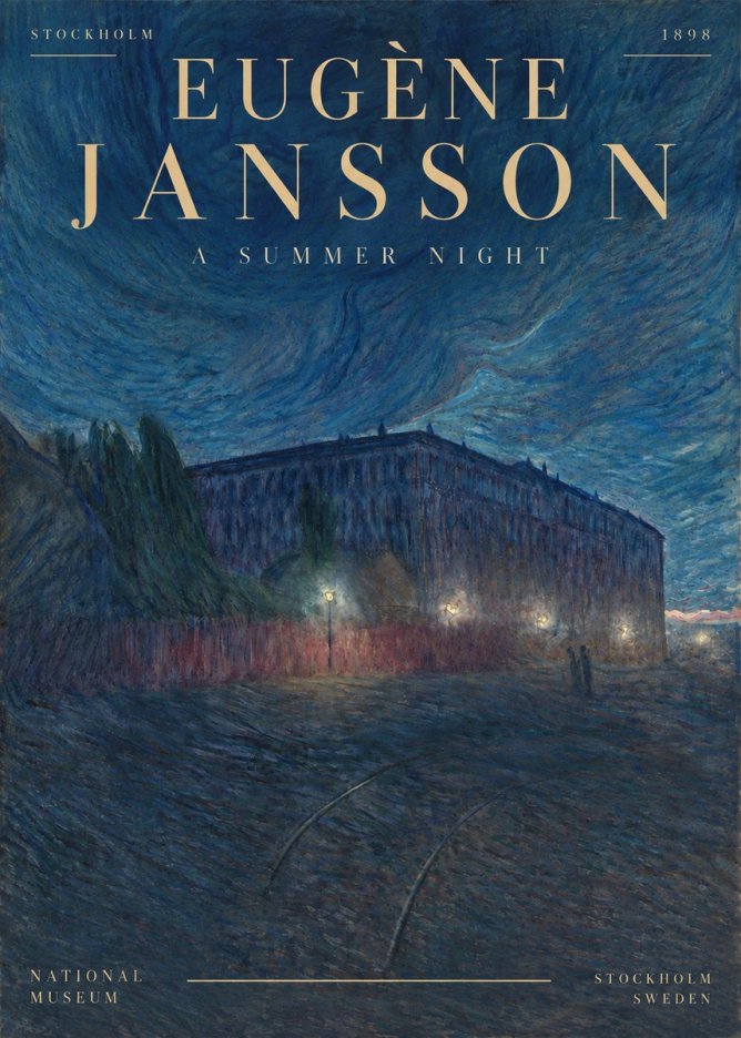 Eugène Jansson Night Effect No5 - Póster