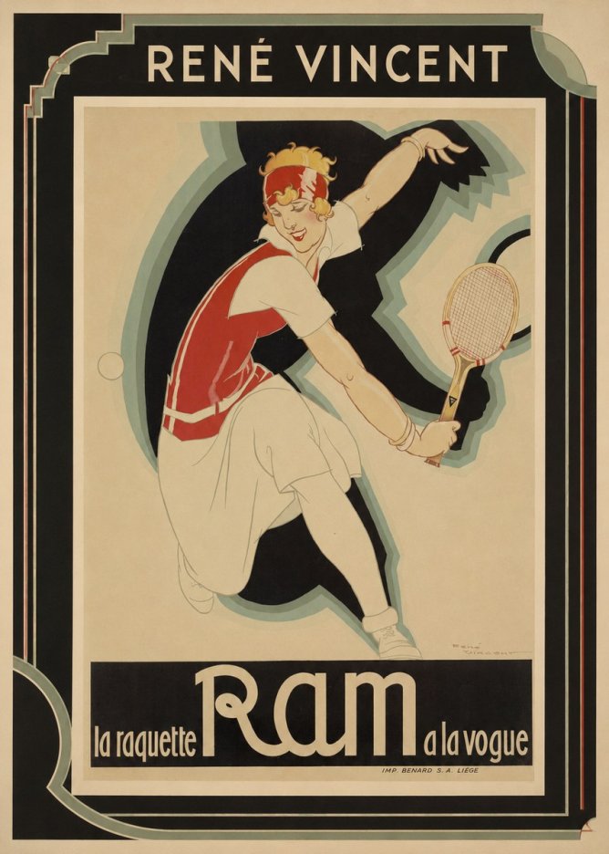 René Vincent Ram La Raquette À La Vogue No1 - Póster
