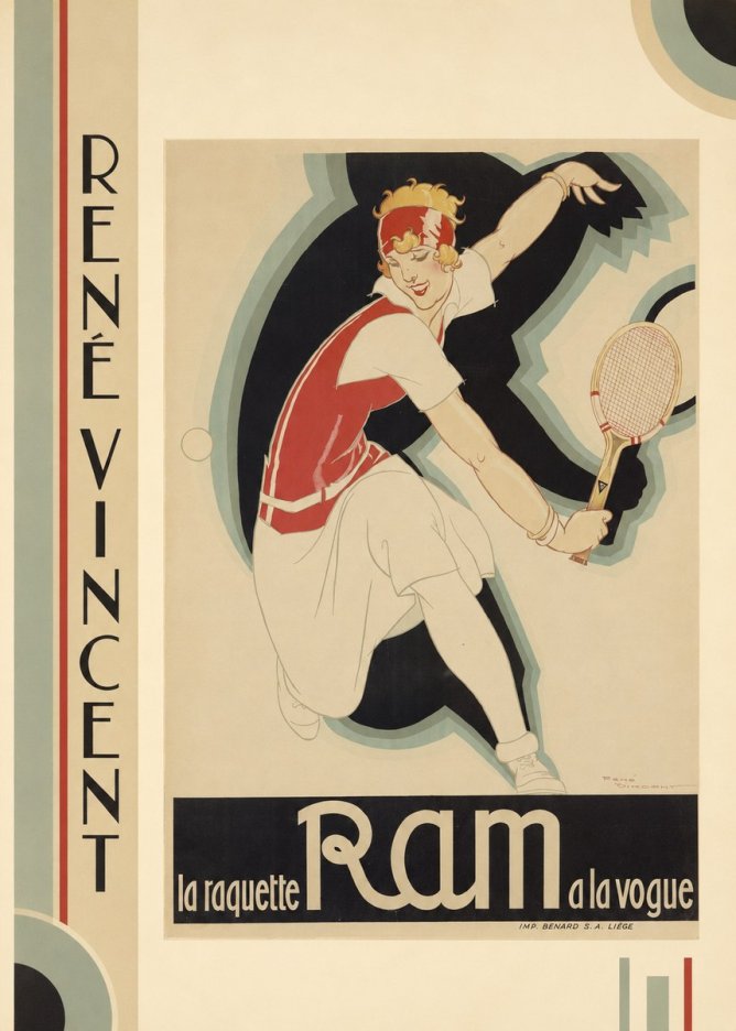 René Vincent Ram La Raquette À La Vogue No2 - Póster