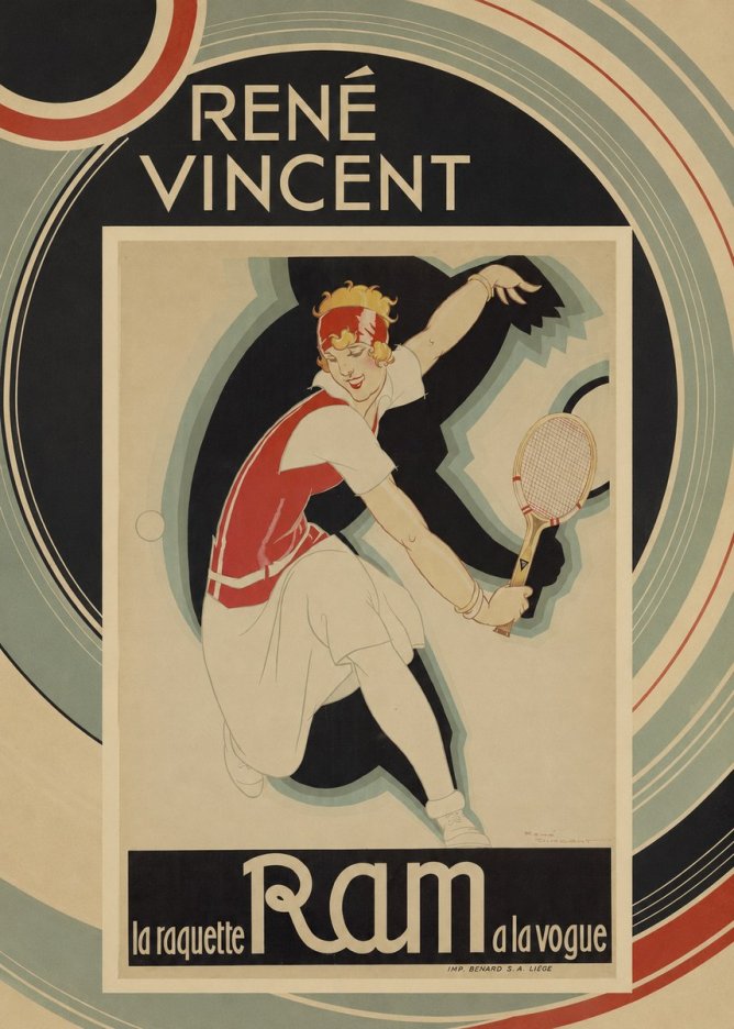 René Vincent Ram La Raquette À La Vogue No5 - Póster