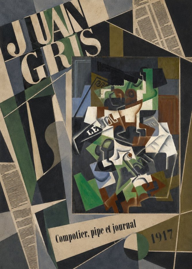 Juan Gris Compotier, Pipe Et Journal No5 - Póster