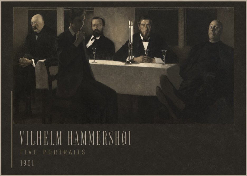 Vilhelm Hammershøi Five Portraits I No2 - Póster