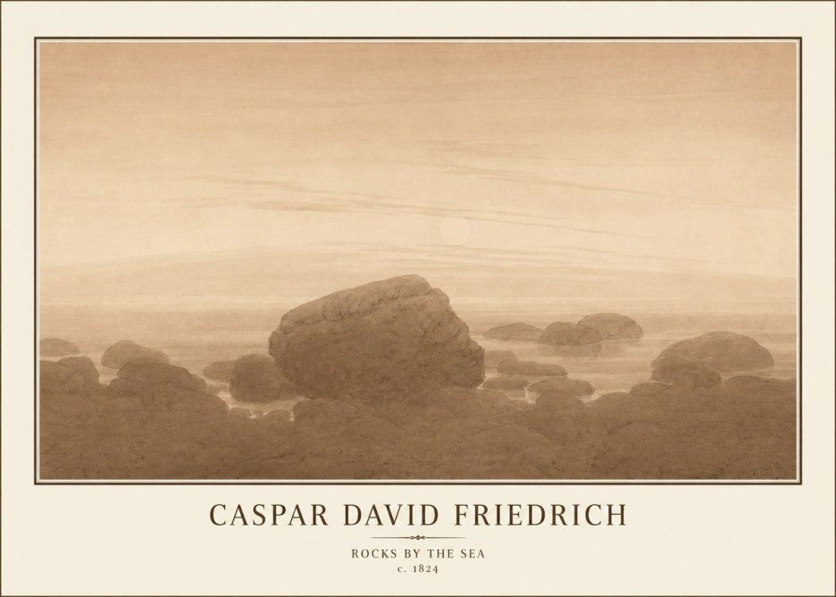 Caspar David Friedrich Rocks by the Sea No1 - Póster