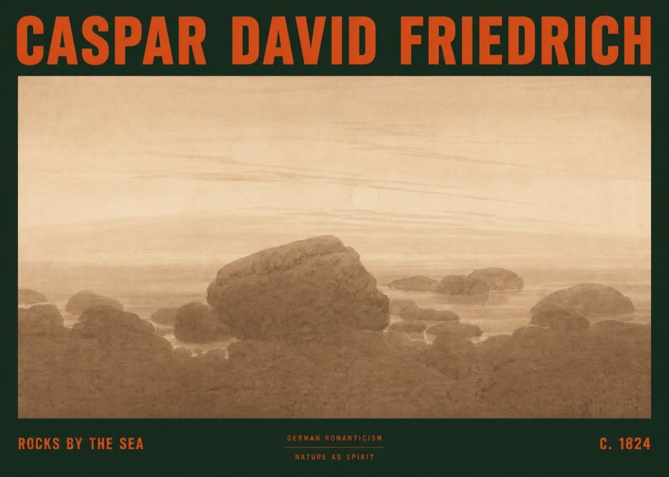 Caspar David Friedrich Rocks by the Sea No2 - Póster