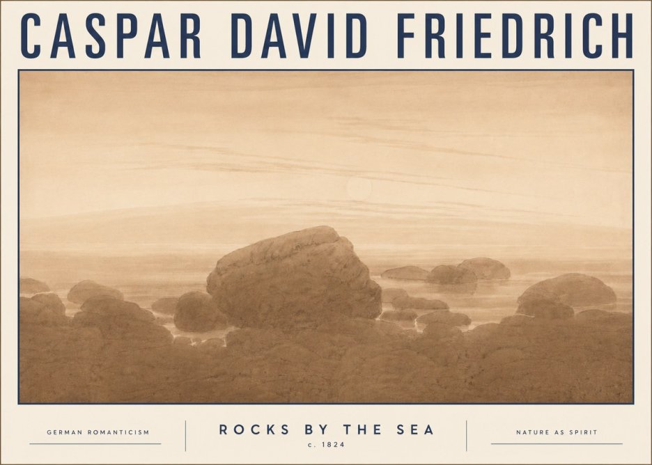 Caspar David Friedrich Rocks by the Sea No5 - Póster