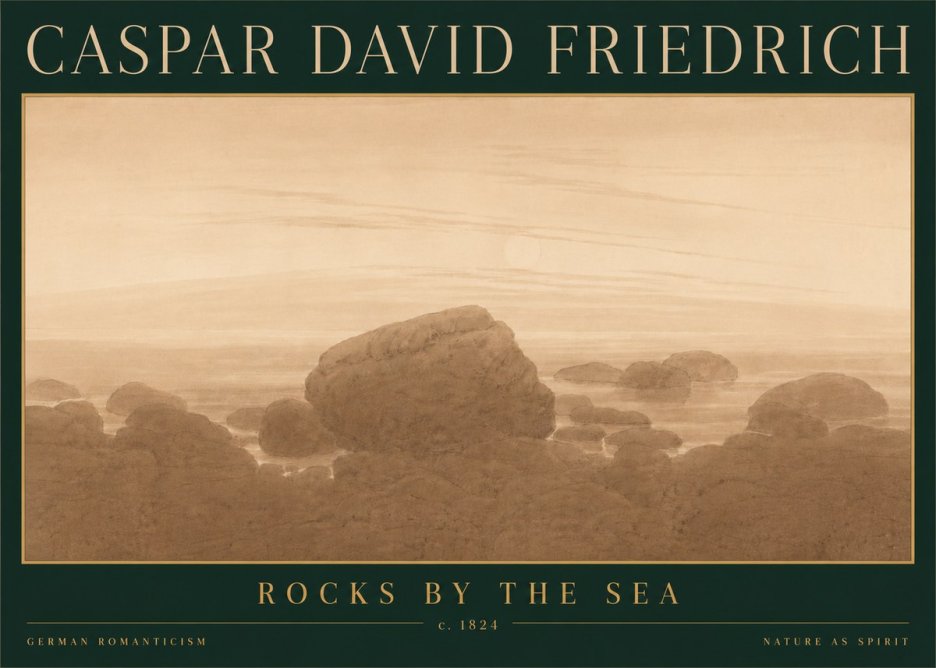 Caspar David Friedrich Rocks by the Sea No6 - Póster