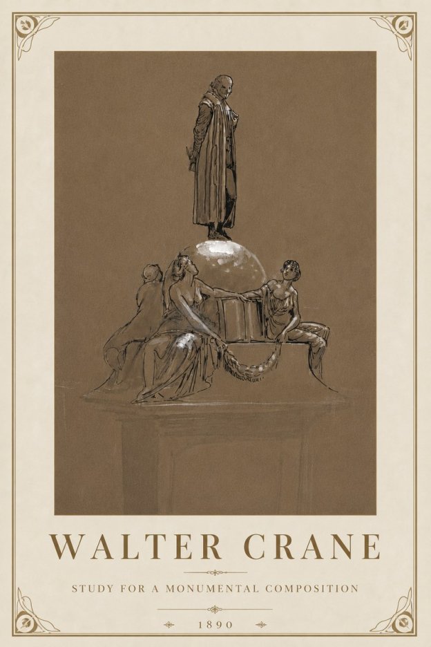 Walter Crane Study for a Monumental Composition No5 - Póster