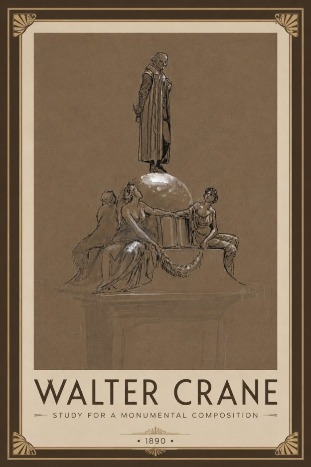 Walter Crane Study for a Monumental Composition No6 - Póster