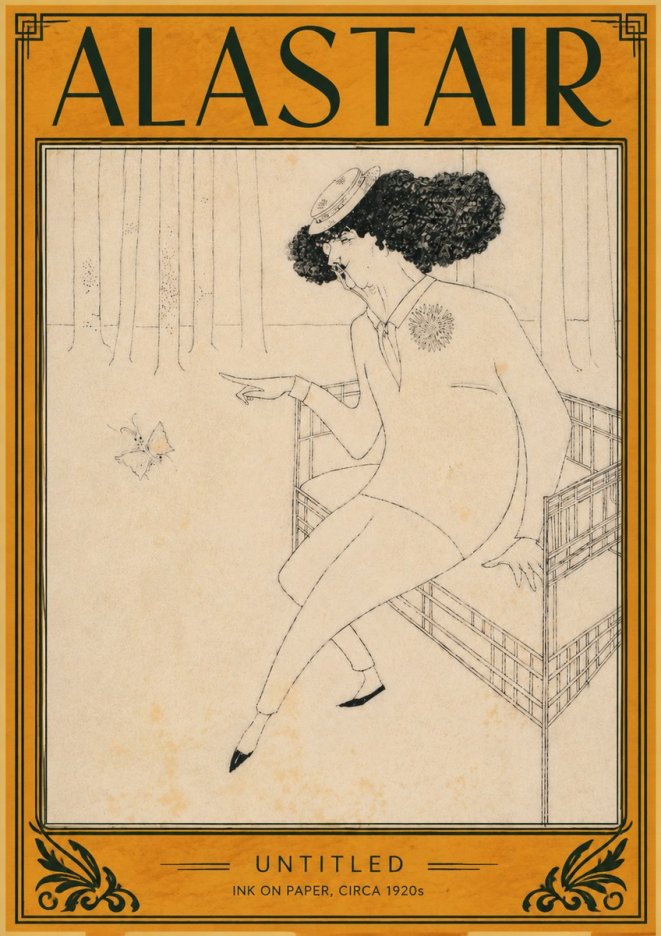 Alastair Lady with Butterfly No4 - Póster