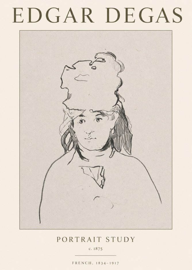 Edgar Degas Portrait Study No1 - Póster