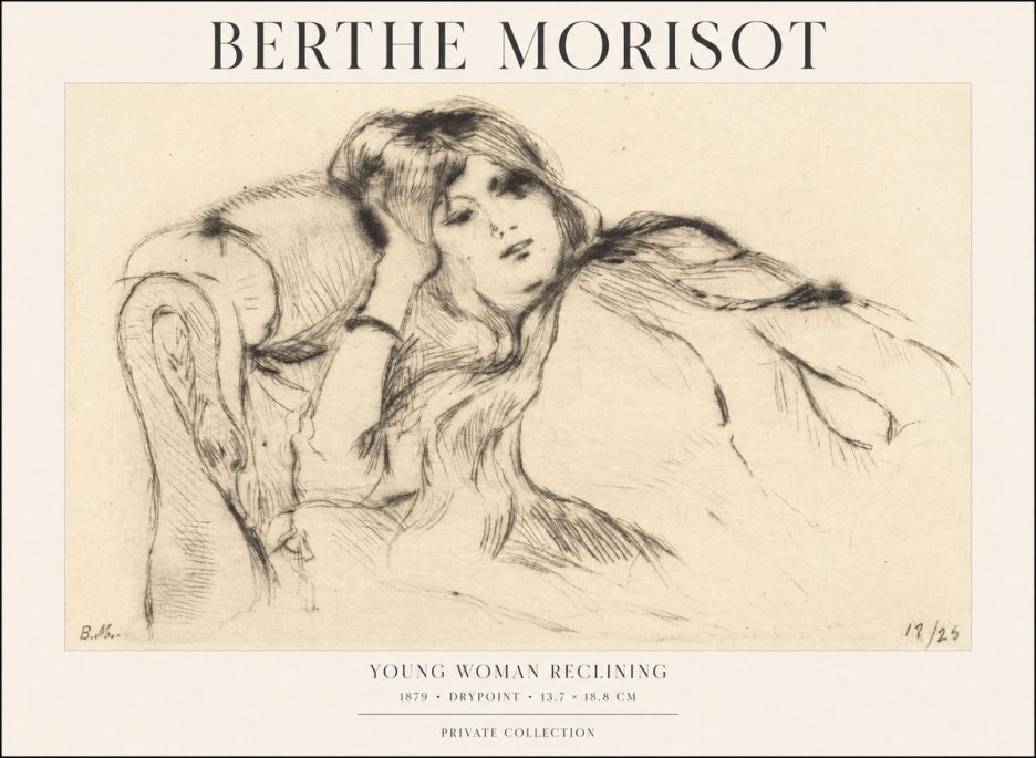 Berthe Morisot Young Woman Reclining II No1 - Póster