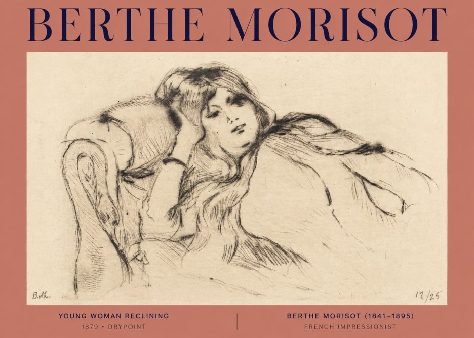 Berthe Morisot Young Woman Reclining II No2 - Póster