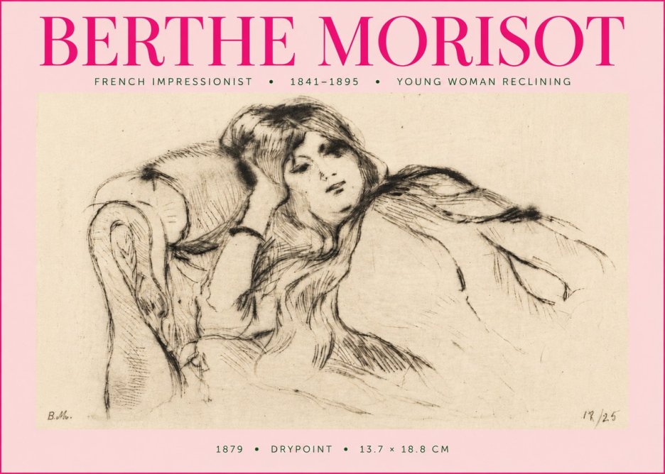 Berthe Morisot Young Woman Reclining II No5 - Póster
