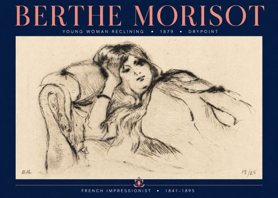 Berthe Morisot Young Woman Reclining II No6 - Póster