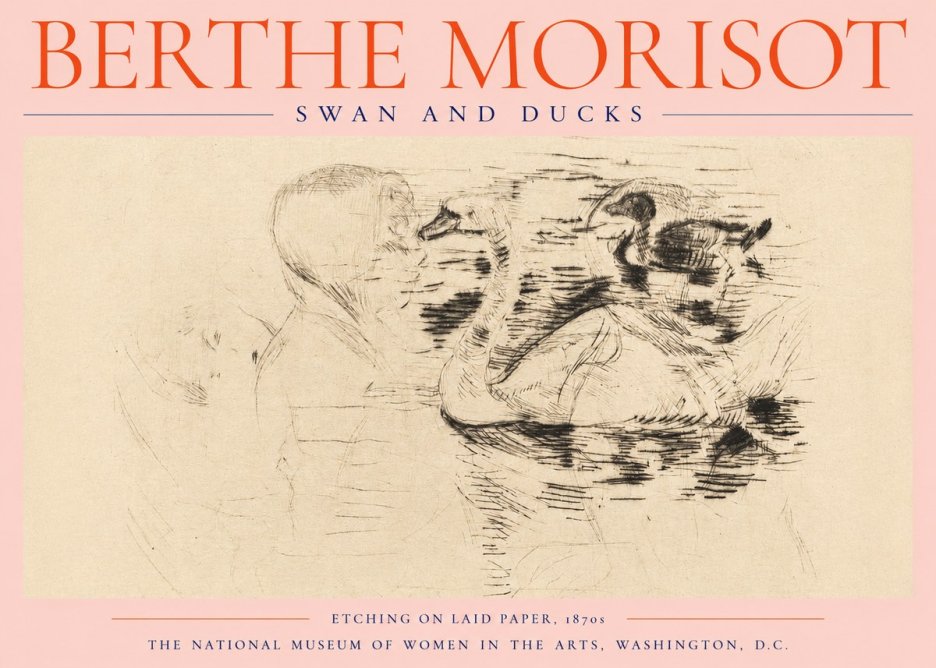 Berthe Morisot Swan and Ducks No2 - Póster