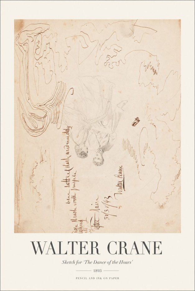 Walter Crane Sketch for 'the Dance of the Hours' No1 - Póster