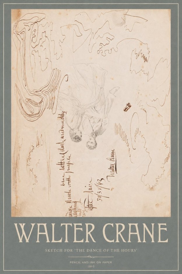 Walter Crane Sketch for 'the Dance of the Hours' No2 - Póster