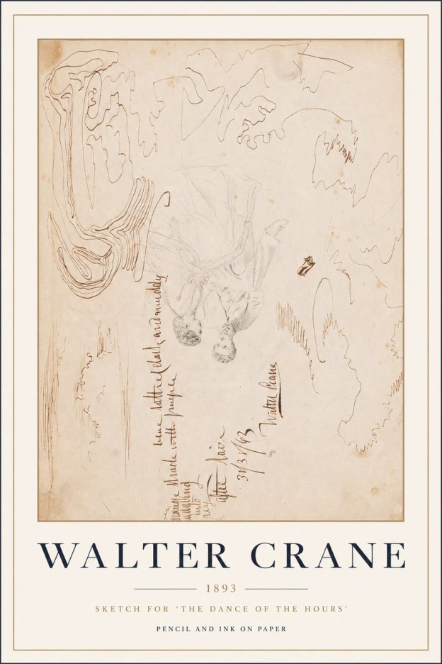 Walter Crane Sketch for 'the Dance of the Hours' No3 - Póster