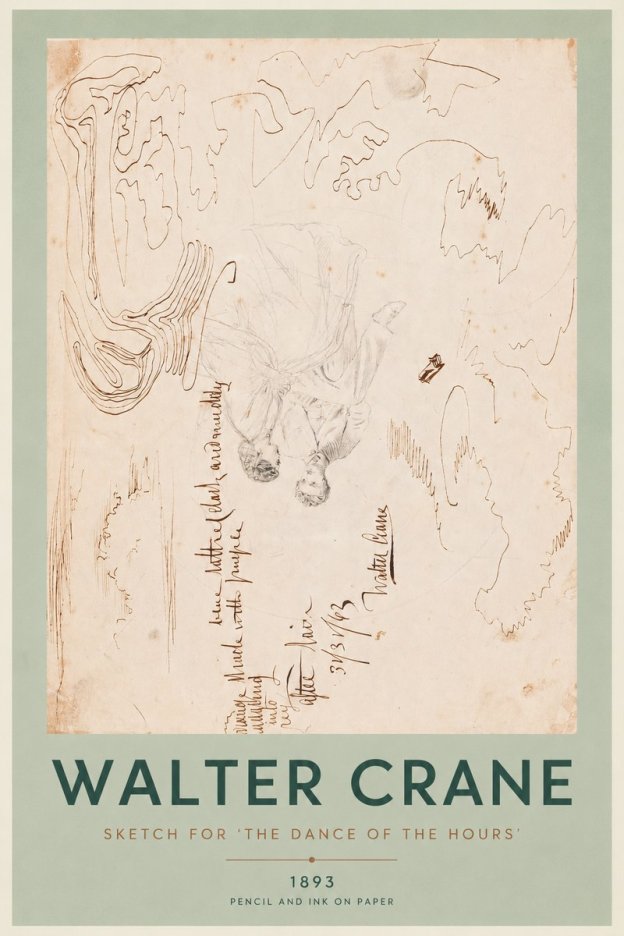 Walter Crane Sketch for 'the Dance of the Hours' No4 - Póster