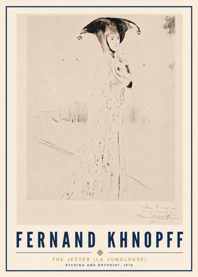 Fernand Khnopff The Jester (La Jongleuse) No5 - Póster