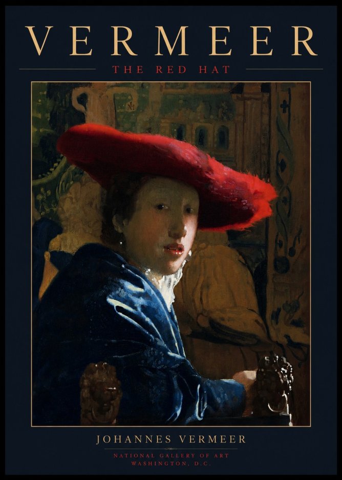 Vermeer The Red Hat No3 - Póster