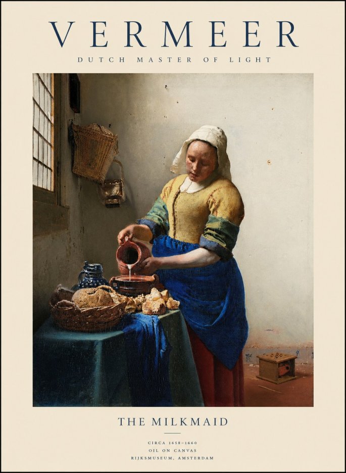 Vermeer The Milkmaid No1 - Póster