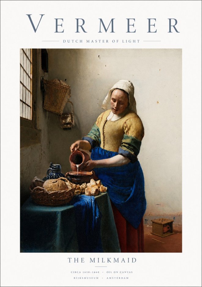 Vermeer The Milkmaid No3 - Póster