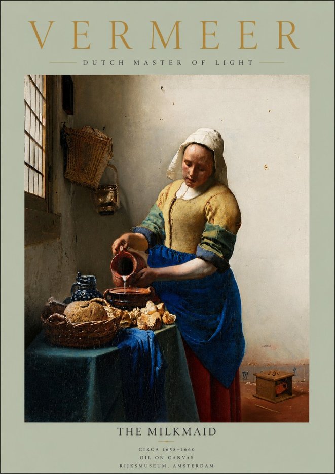 Vermeer The Milkmaid No5 - Póster