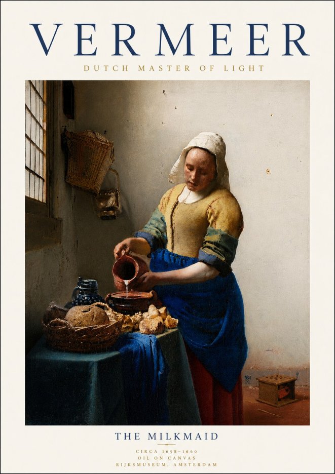 Vermeer The Milkmaid No6 - Póster