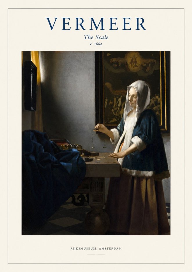 Vermeer The Scale No1 - Póster