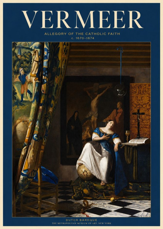 Vermeer Allegory of the Catholic Faith No2 - Póster