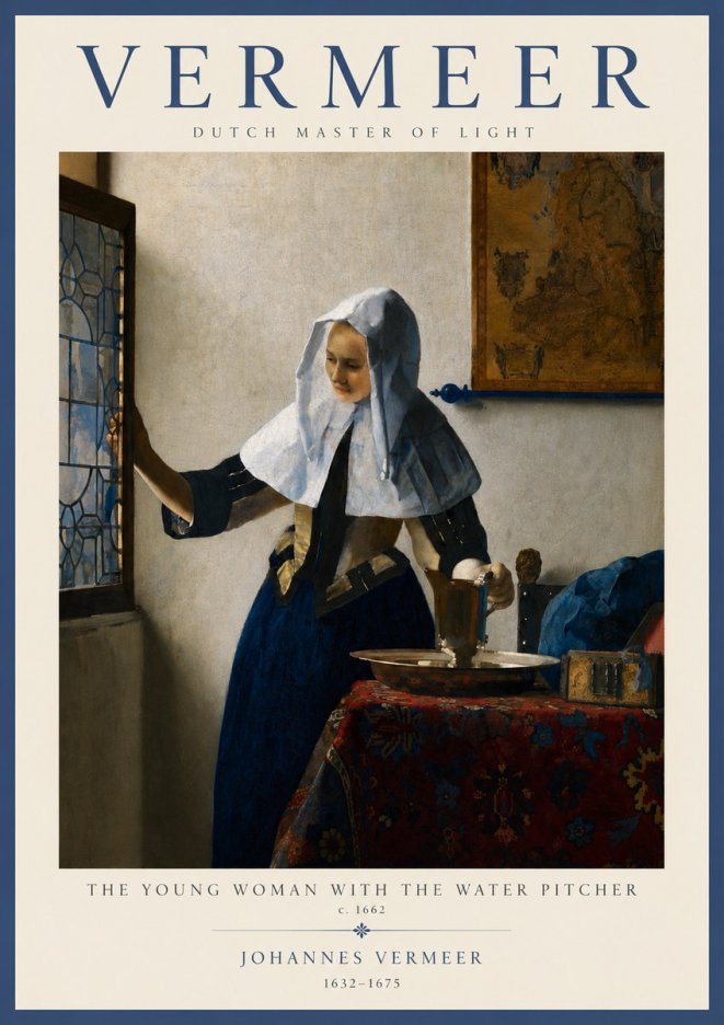 Vermeer The Young Woman with the Water Pitcher No2 - Póster