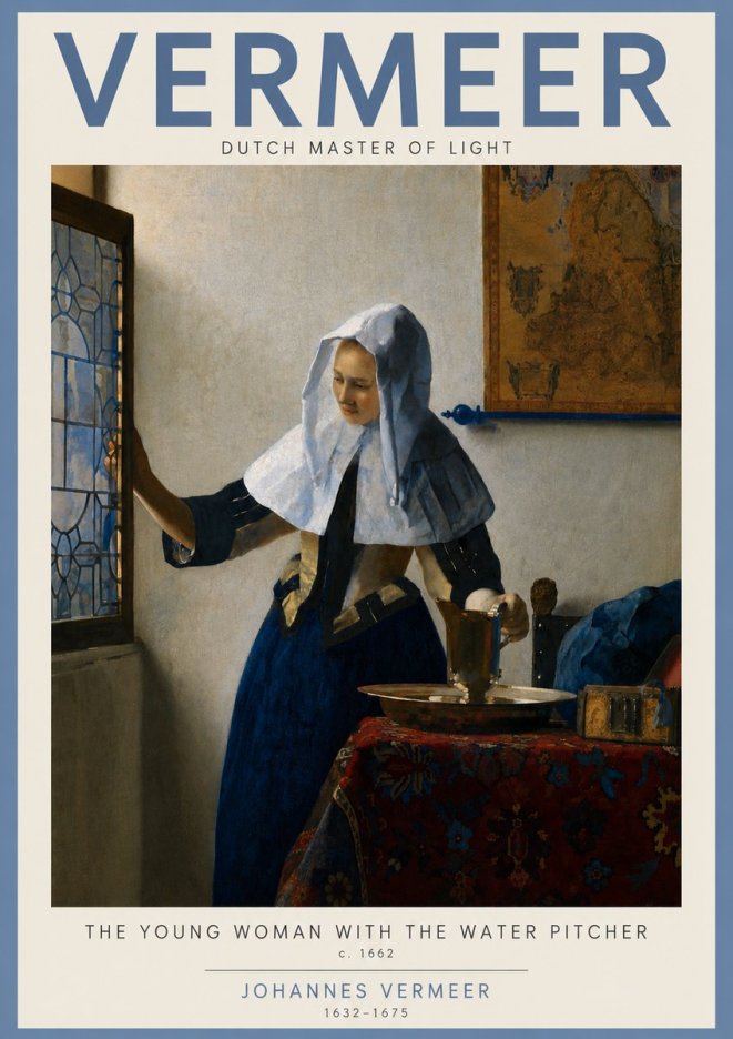 Vermeer The Young Woman with the Water Pitcher No3 - Póster