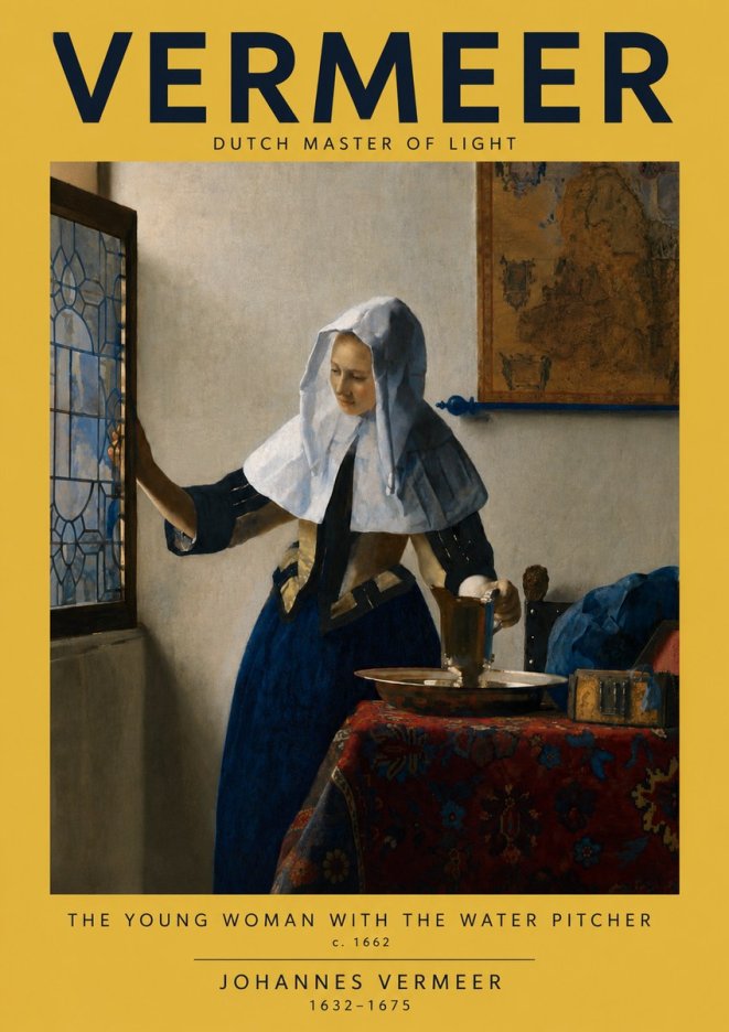 Vermeer The Young Woman with the Water Pitcher No4 - Póster