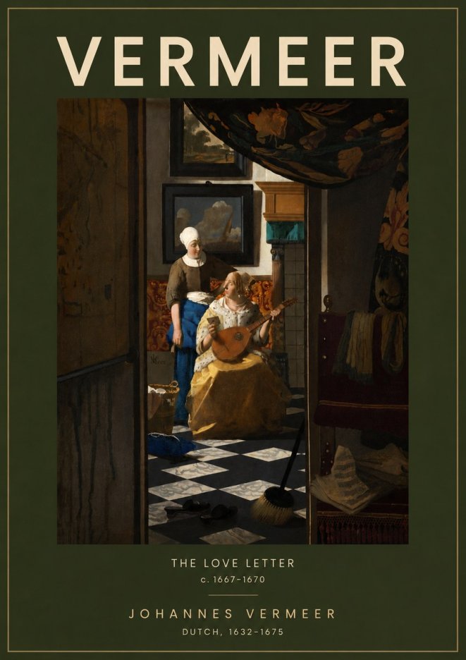 Vermeer The Love Letter No5 - Póster