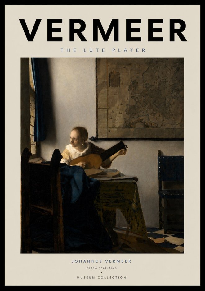 Vermeer The Lute Player No5 - Póster