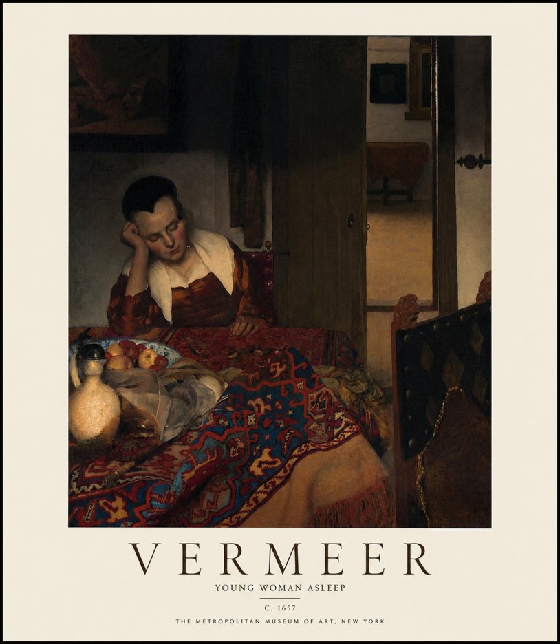 Vermeer Young Woman Asleep No1 - Póster