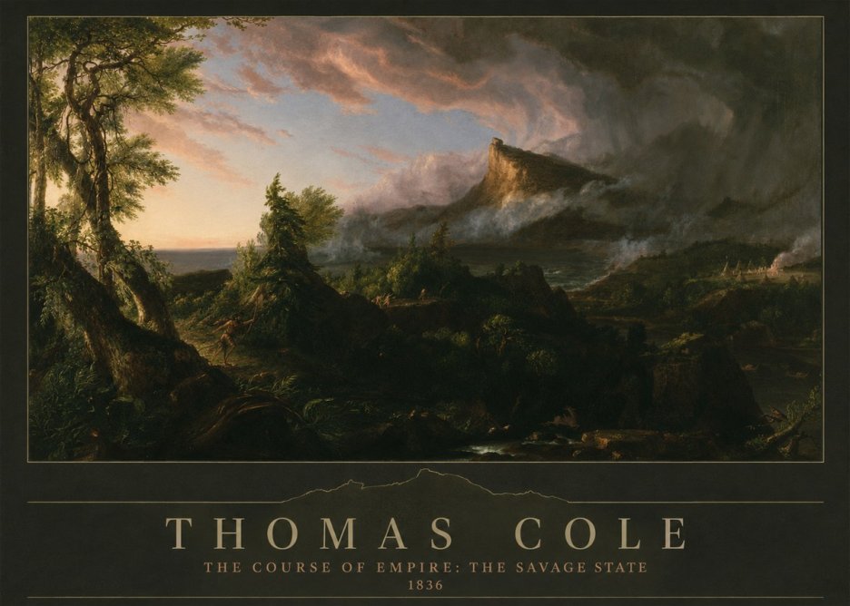 Thomas Cole The Course of Empire: the Savage State I No3 - Póster