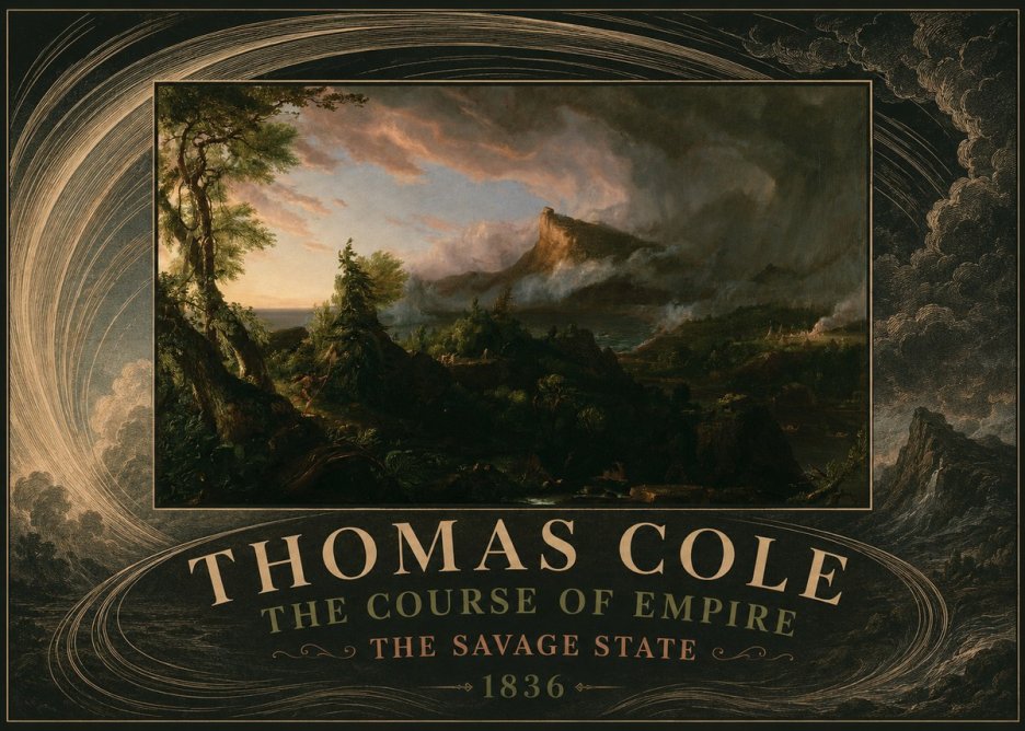 Thomas Cole The Course of Empire: the Savage State I No4 - Póster
