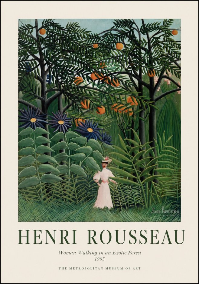Rousseau Woman Walking in an Exotic Forest No1 - Póster