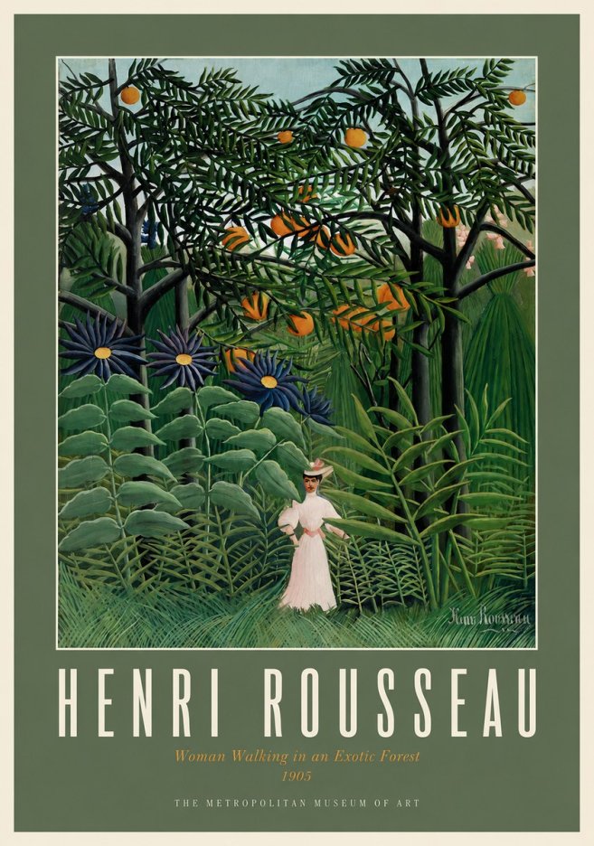 Rousseau Woman Walking in an Exotic Forest No2 - Póster