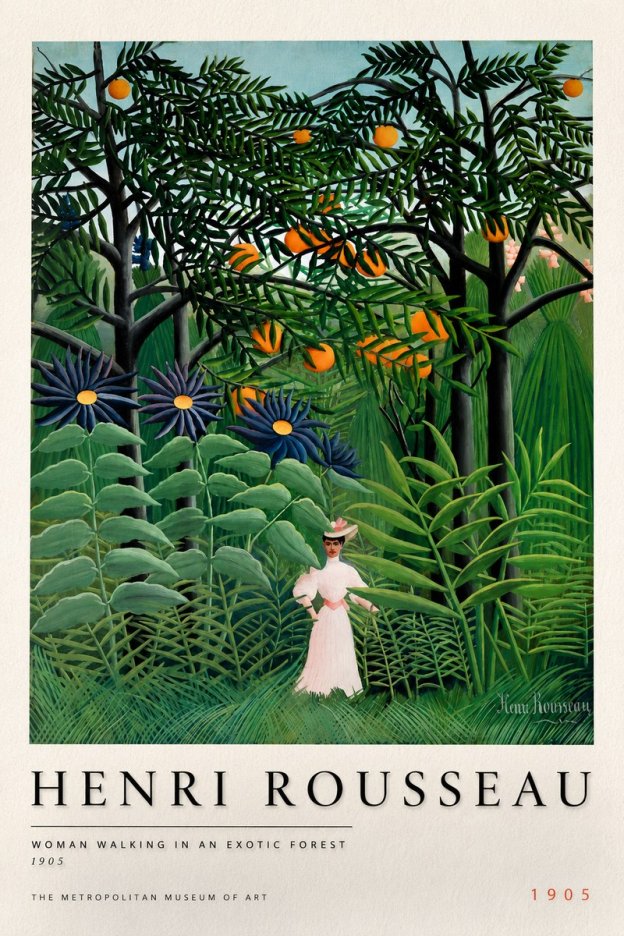 Rousseau Woman Walking in an Exotic Forest No6 - Póster