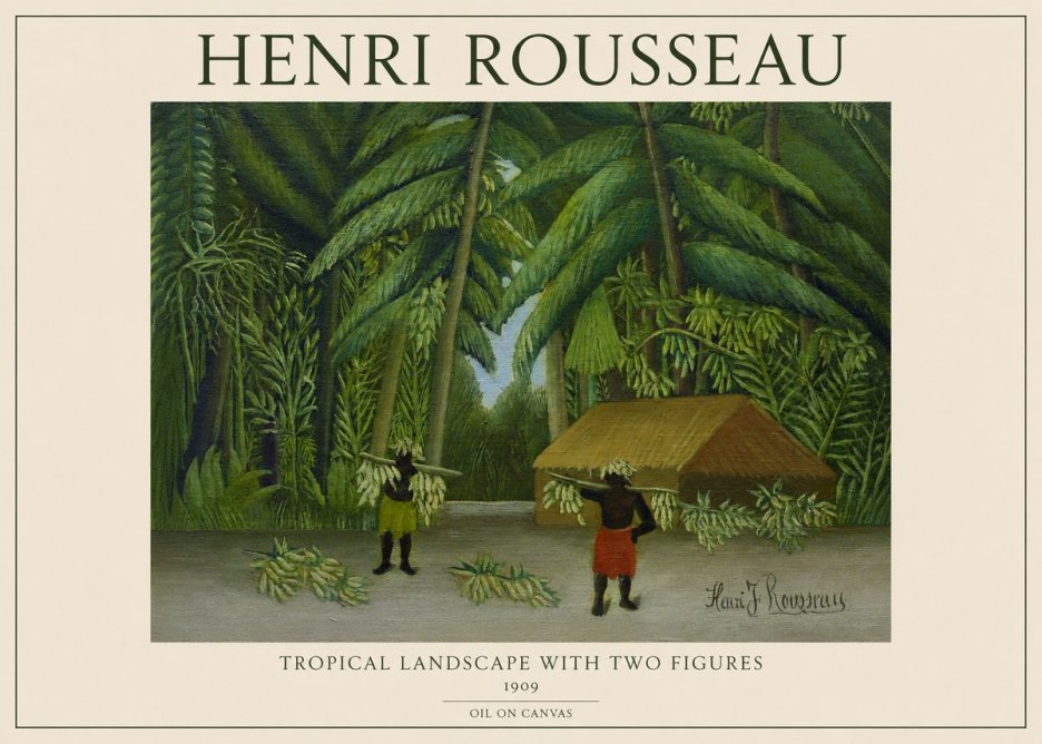 Rousseau Tropical Landscape with Two Figures No1 - Póster