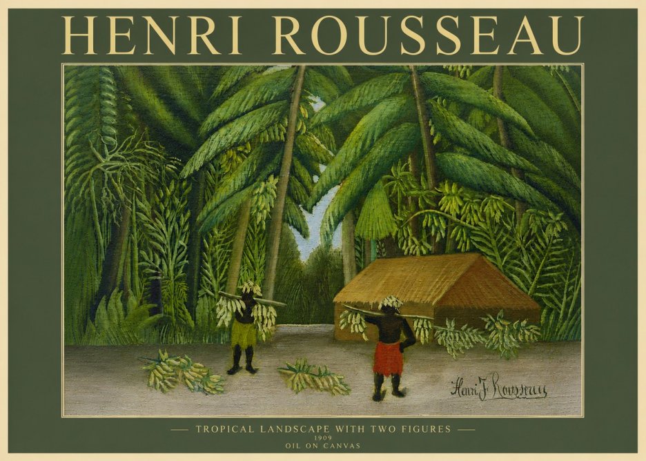 Rousseau Tropical Landscape with Two Figures No5 - Póster