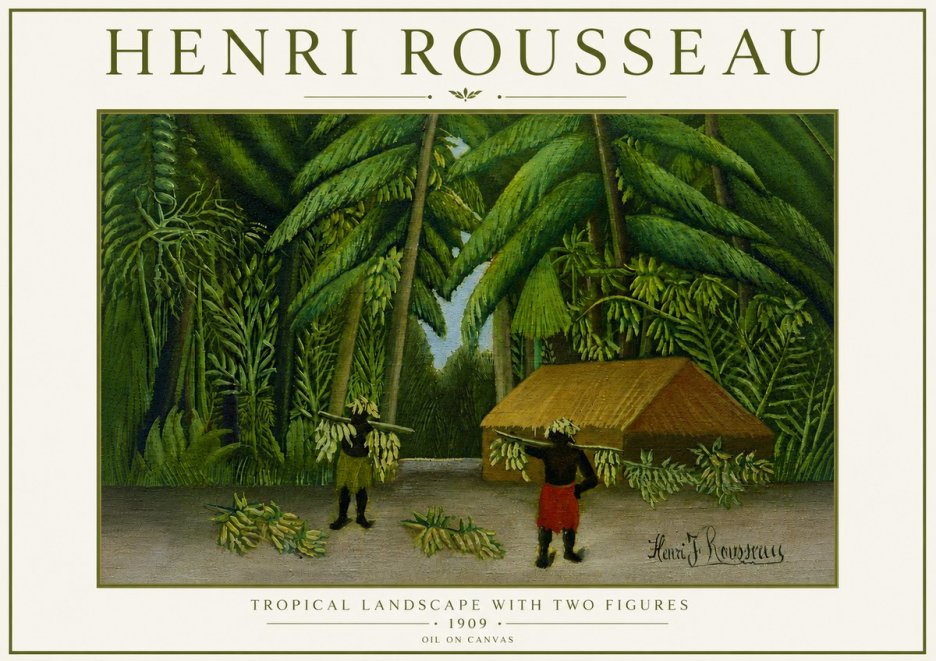 Rousseau Tropical Landscape with Two Figures No6 - Póster